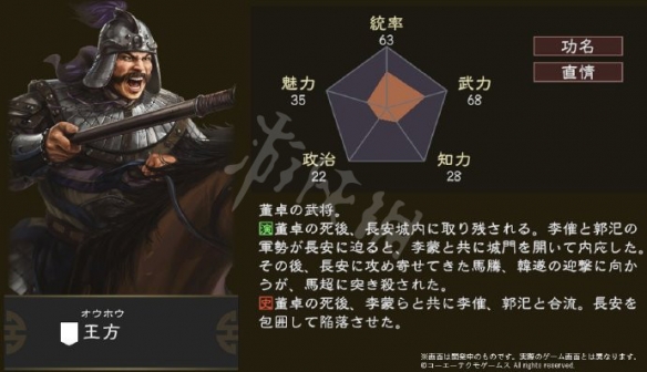 《三国志14》武将王方怎么样 武将王方数据属性介绍一览 2