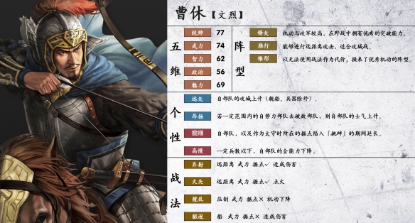 《三国志14》曹休战法有哪些？曹休战法特性介绍 2